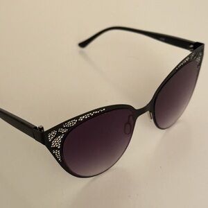 Cateye black metal stainless steel unique sunglasses sunnies revolve clothing